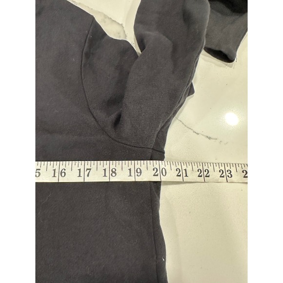 LOFT Black Long Sleeve Ruffle Plaid Hem Crewneck Sweatshirt Womens M - Picture 5 of 6